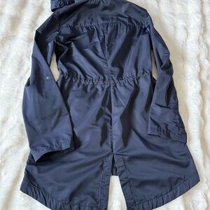 Barneys New York Navy Jacket with Cute Orange interior Accents